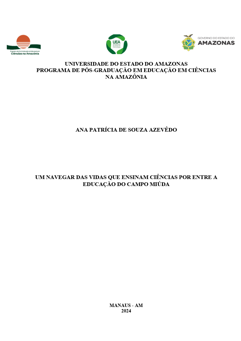 Capa de Um navegar das vidas que ensinam ciências por entre a educação do campo miúda