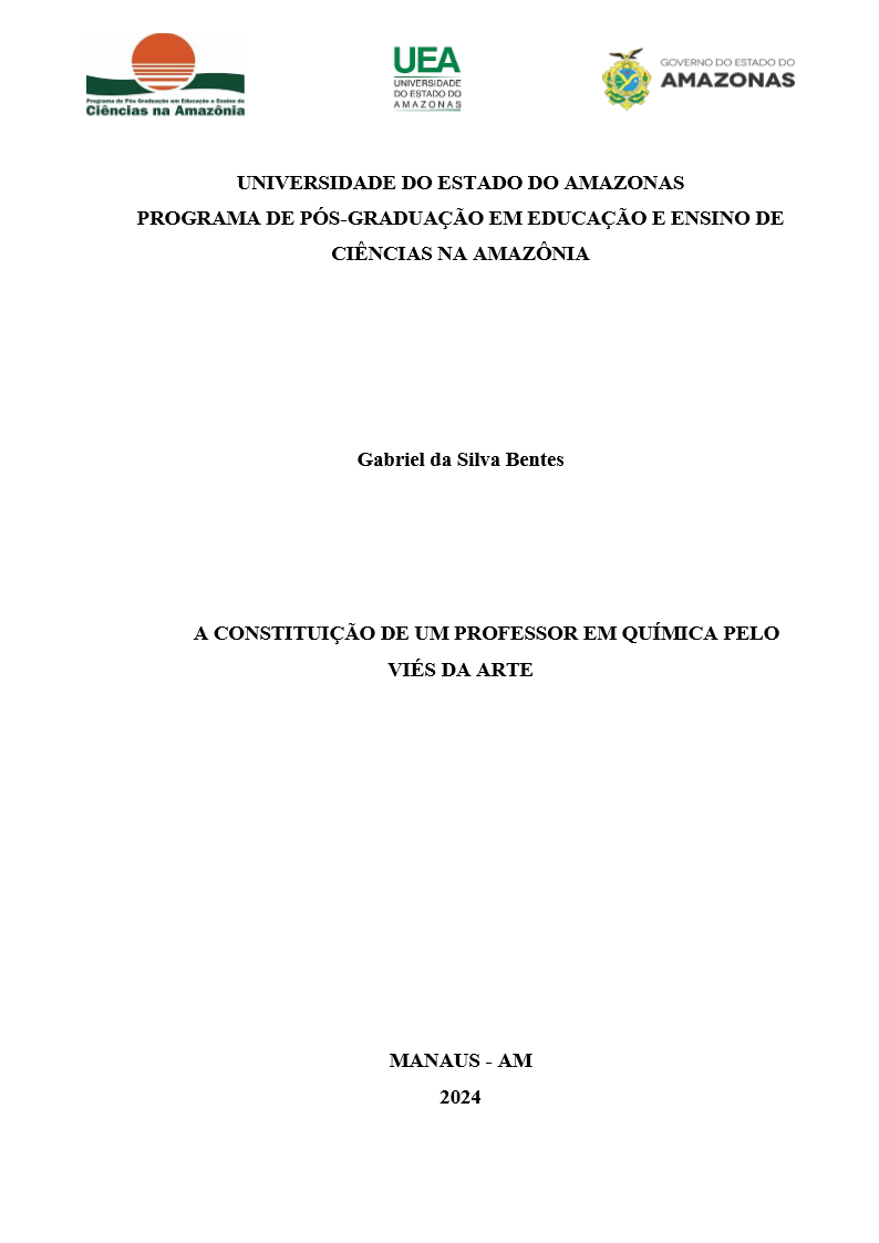 Capa de A constituição de um professor em química pelo viés da arte
